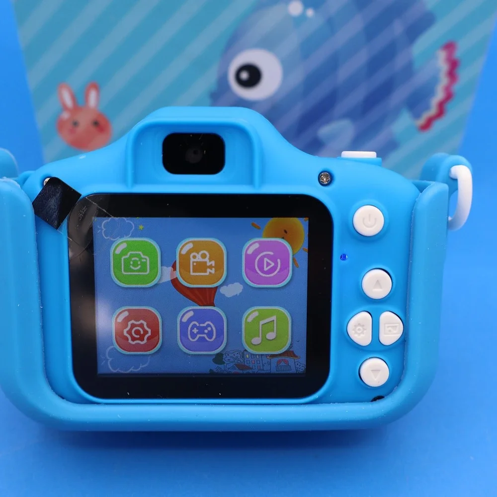 Kids Digital‎ Camera Blue Whale Design Educational Toy Gift Tested & works